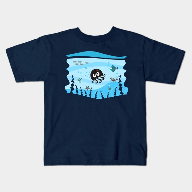 Under The Sea Kids T-Shirt by AnishaCreations